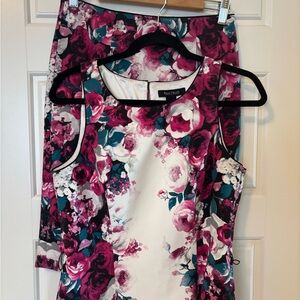 WHBM Floral Print Skirt and top set  - Pink and Green